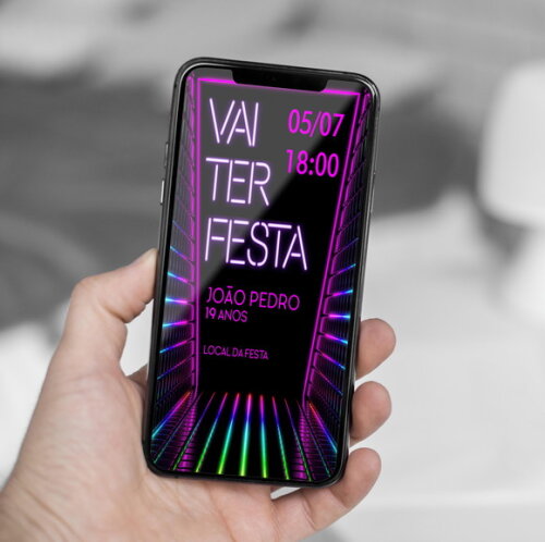 Convite Digital Segue o Baile Vai Ter Festa Neon