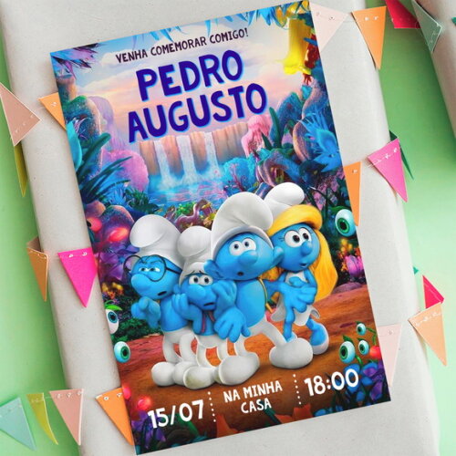 Convite Digital Smurfs