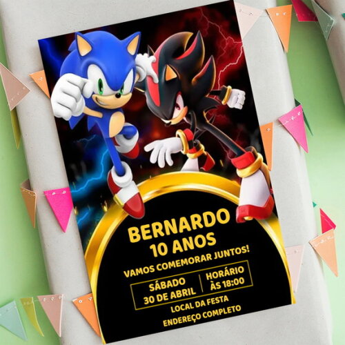 Convite Digital Sonic e Knuckles