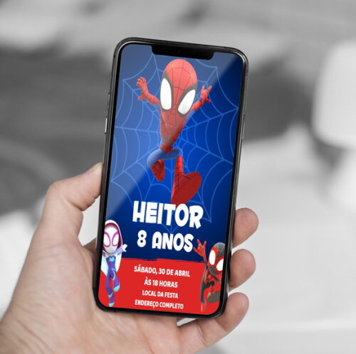 Convite Digital Spidey e Seus Amigos Espetaculares