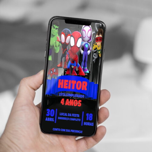 Convite Digital Spidey e Seus Amigos Espetaculares