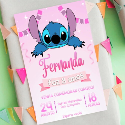 Convite Digital Stitch - Lilo e Stitch