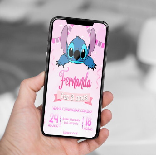 Convite Digital Stitch - Lilo e Stitch