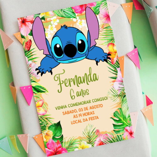 Convite Digital Stitch - Lilo e Stitch