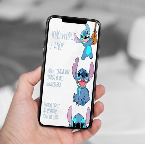 Convite Digital Stitch - Lilo e Stitch