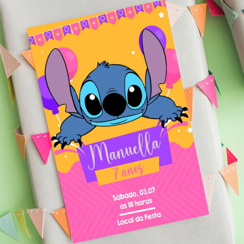 Convite Digital Stitch - Lilo e Stitch