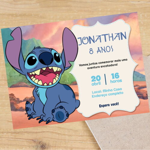 Convite Digital Stitch - Lilo e Stitch