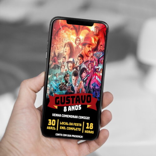 Convite Digital Stranger Things