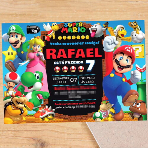 Convite Digital Super Mario Bros