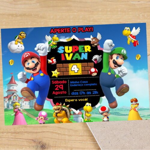 Convite Digital Super Mario Bros
