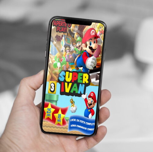 Convite Digital Super Mario Bros