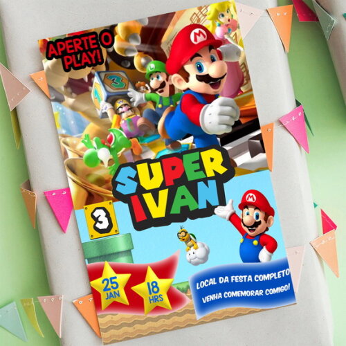 Convite Digital Super Mario Bros