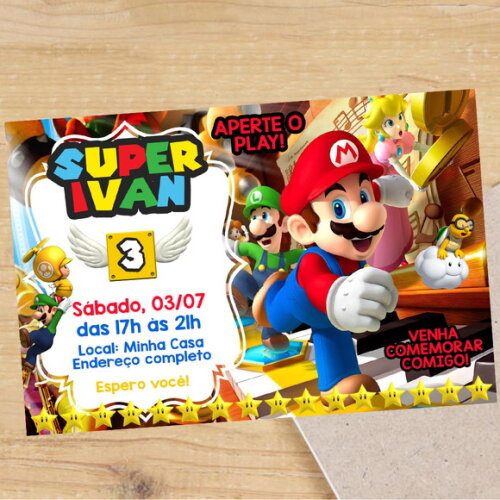 Convite Digital Super Mario Bros