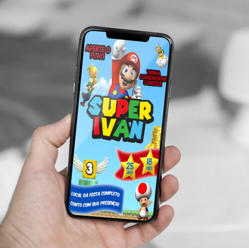 Convite Digital Super Mario Bros