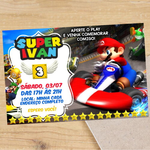 Convite Digital Super Mario Kart