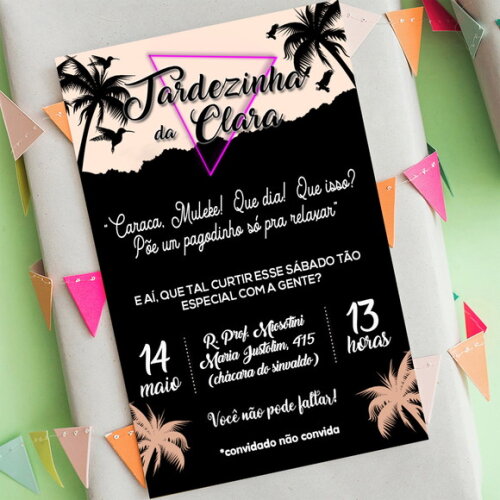 Convite Digital Tardezinha Preto e Branco