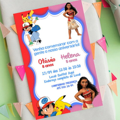Convite Digital Tema Duplo Personalizado Qualquer Tema