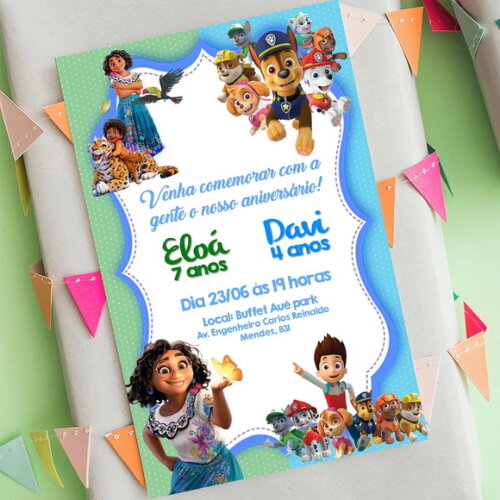 Convite Digital Tema Duplo Personalizado Qualquer Tema