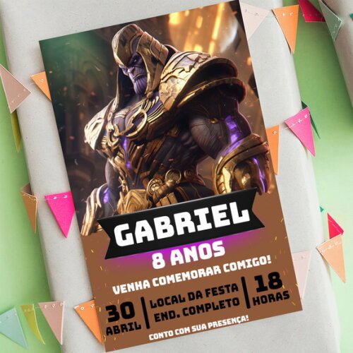 Convite Digital Thanos Vilão Vingadores