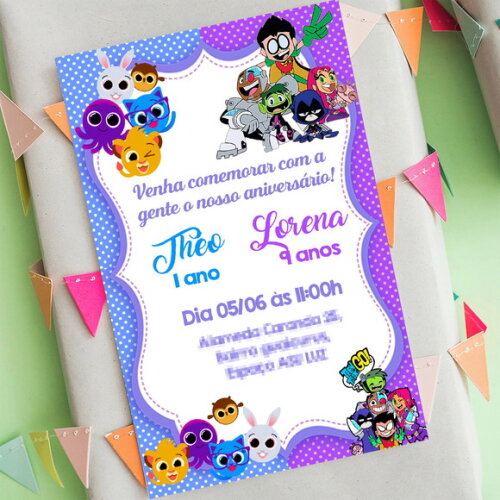 Convite Digital Tema Duplo Personalizado Qualquer Tema