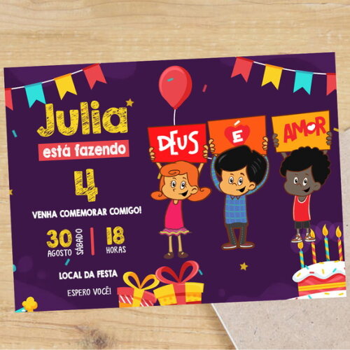 Convite Digital Três Palavrinhas