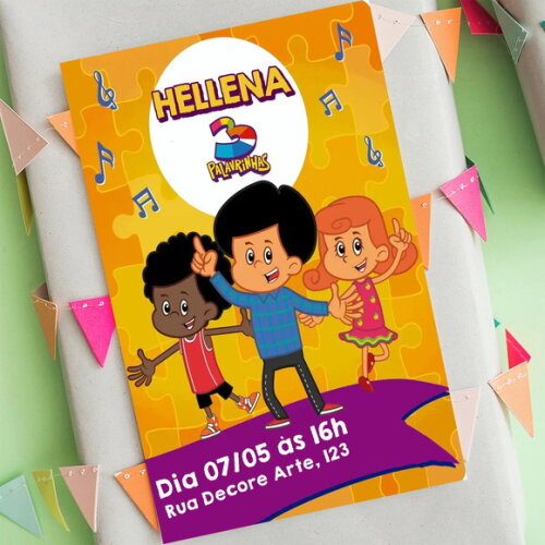 Convite Digital Três Palavrinhas