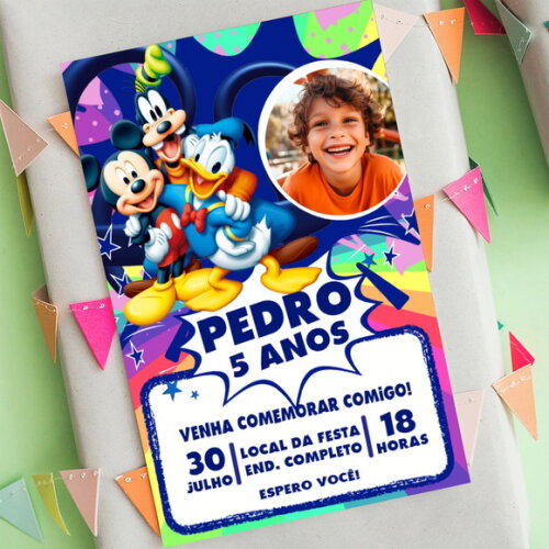 Convite Digital Turma do Mickey