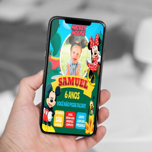 Convite Digital Turma do Mickey Aniversário Mickey