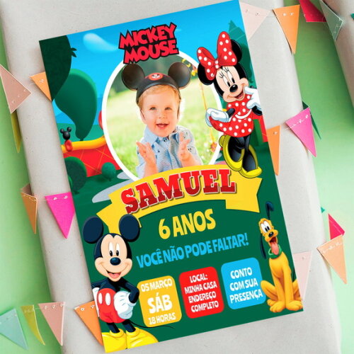 Convite Digital Turma do Mickey Aniversário Mickey