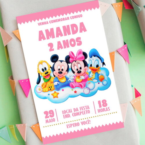Convite Digital Turma do Mickey Baby