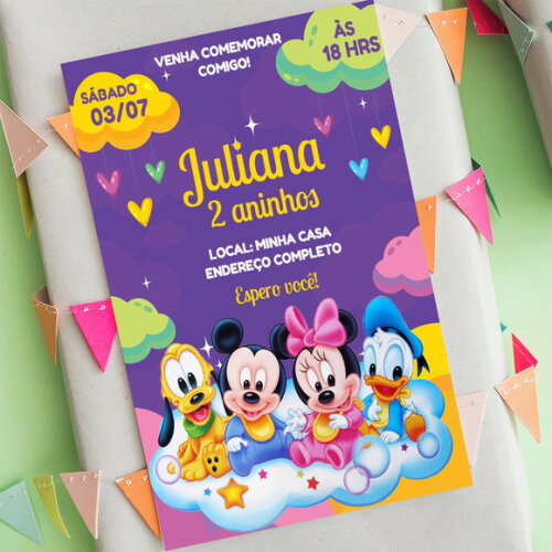 Convite Digital Turma do Mickey Baby