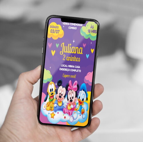 Convite Digital Turma do Mickey Baby