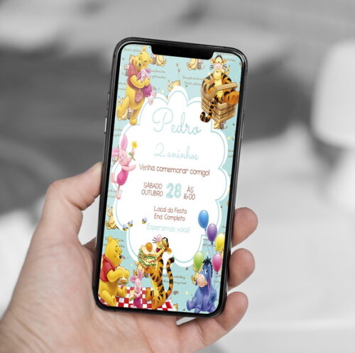 Convite Digital Ursinho Pooh Picnic