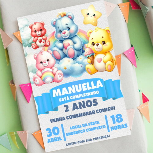 Convite Digital Ursinhos Carinhosos