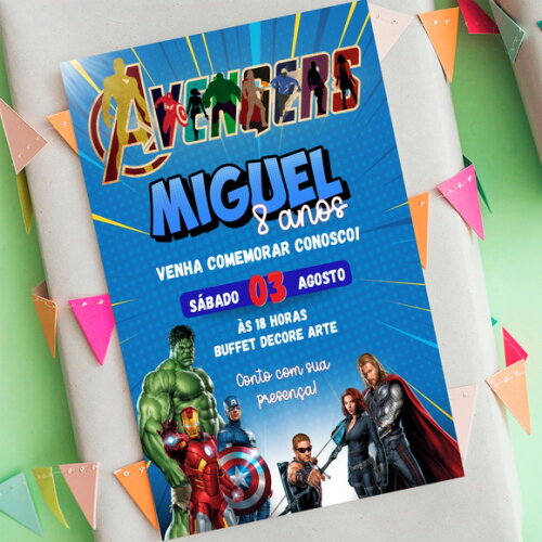 Convite Digital Vingadores