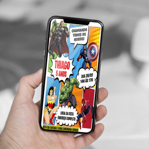 Convite Digital Vingadores