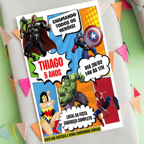 Convite Digital Vingadores