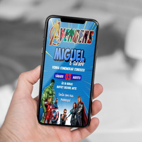Convite Digital Vingadores