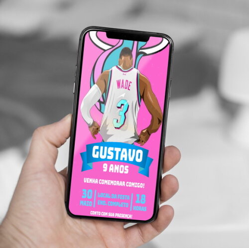 Convite Digital Wade Miami Heat Basquete