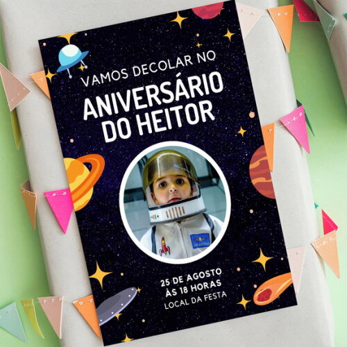 Convite Infantil Espaço - Arte Virtual