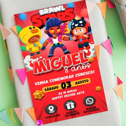 Convite Interativo Brawl Stars
