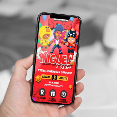 Convite Interativo Brawl Stars
