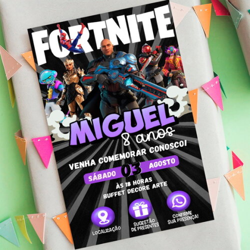 Convite Interativo Fortnite