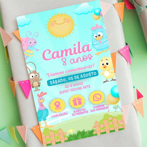 Convite Interativo Galinha Pintadinha Candy