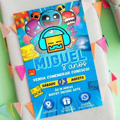 Convite Interativo Geometry Dash