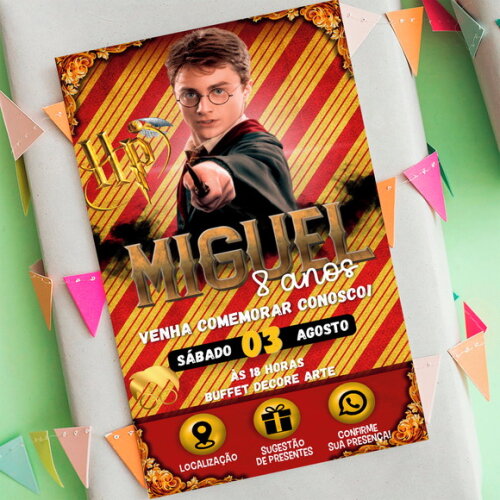 Convite Interativo Harry Potter Aniversário Digital