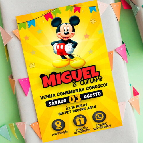 Convite Interativo Mickey Mouse Digital