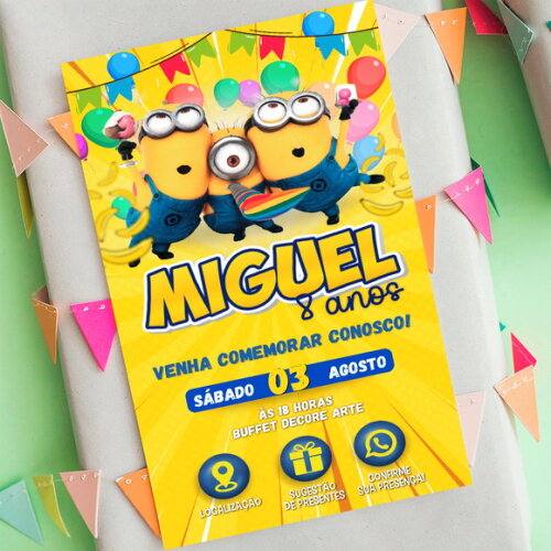 Convite Interativo Minions Digital
