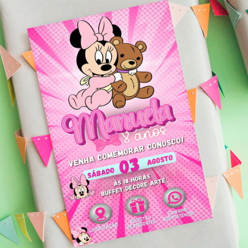 Convite Interativo Minnie Bebê