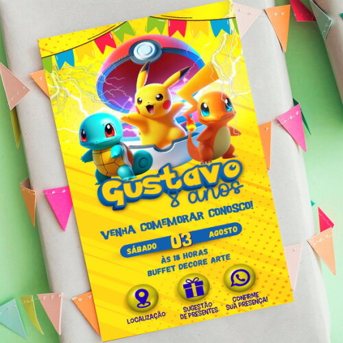 Convite Interativo Pokemon Digital
